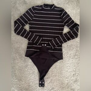 J Crew Striped Black and White Women’s Bodysuit
